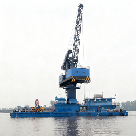 Heavy-Duty Fully Revolving Floating Crane for Marine Applications