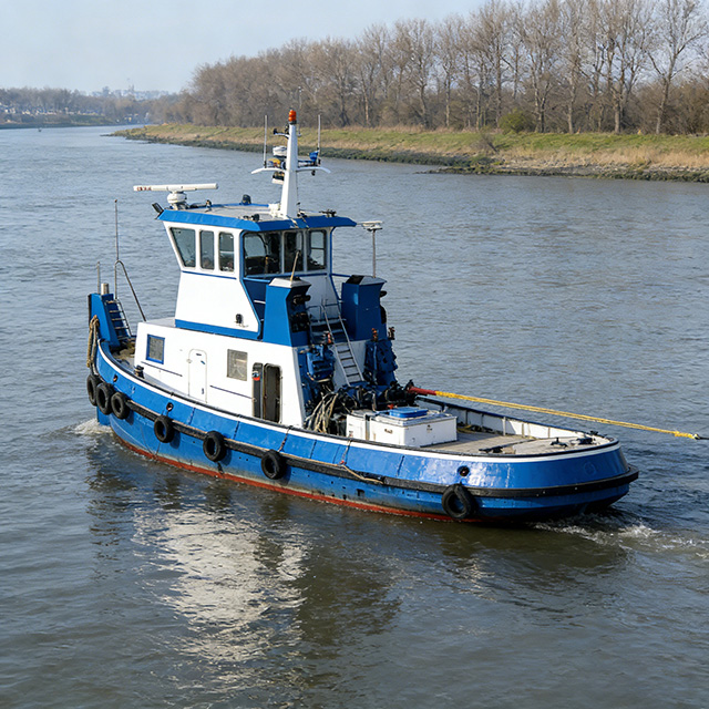 Inland Tugboat for River Towing | Shallow-Draft River Tug | Powerful Inland Waterway Tug Vessel