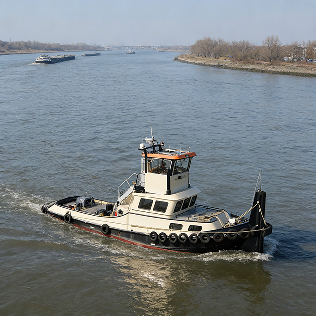 Inland Tugboat for River Towing | Shallow-Draft River Tug | Powerful Inland Waterway Tug Vessel