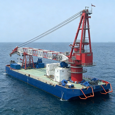Non-Propelled Floating Crane for Sale | Heavy Lift Barge Crane Manufacturer