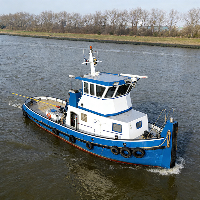 Inland Tugboat for River Towing | Shallow-Draft River Tug | Powerful Inland Waterway Tug Vessel